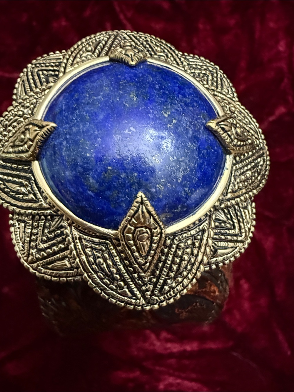 Studio Barse Leather Cuff with Lapis Stone